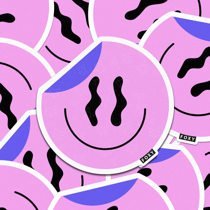 Pink Acid Smiley - Sticker