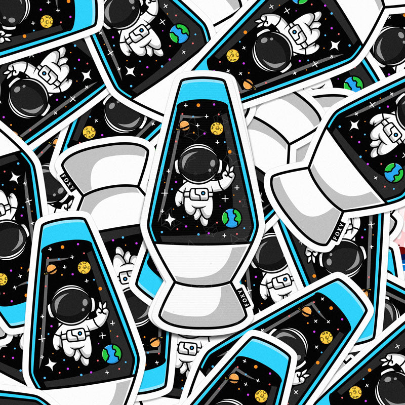 Spaceman Lamp - Sticker